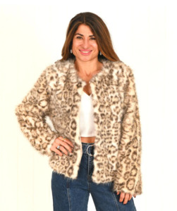 Womens Clothing: Lucy Leopard Fur Jacket