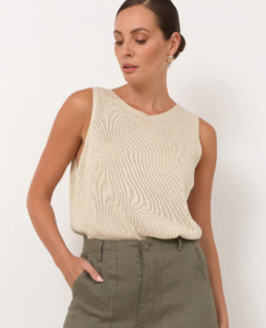 Womens Clothing: Beau Sleeveless Knit Top Natural