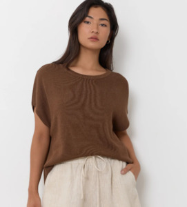 Womens Clothing: Helene Knit Top Chocolate