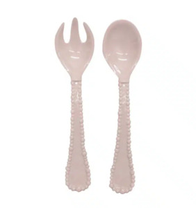 Melamine Pearl Salad Servers Pink