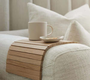 Furniture: Arm Chair Side Rest Natural Oak