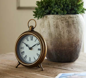 Home Decor: Desk Clock Antique Gold