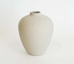 Ivory Textured Orb Flower Vase 16cm