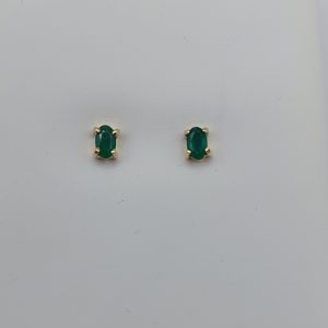 9 Carat Yellow Gold Claw set Emerald Stud Earrings E209 EM - Graeme Johnson Jewe&hellip;