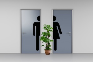 Products: Wall Decal Bathroom Door Signs - Half and Half - Grafix Wall Art