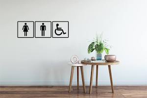 Wall Decal Bathroom Door Signs 15cm - Grafix Wall Art