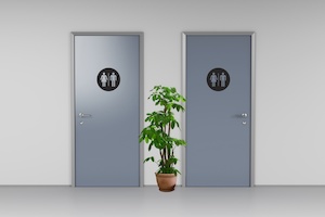 Wall Decal Bathroom Door Signs - Unisex - Grafix Wall Art