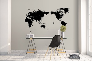 World Map Decal NZ Vinyl Wall Sticker Graffix Art