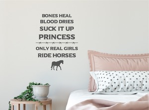 Animals: Wall Decals Bones Heal, Real Girls Ride - Grafix Wall Art