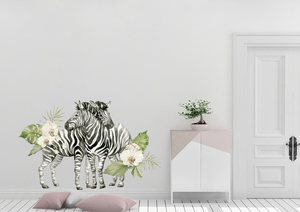 Animals: Wall Decal Tropical Paradise Zebras