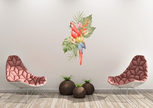 Wall Decal Tropical Red Parrot