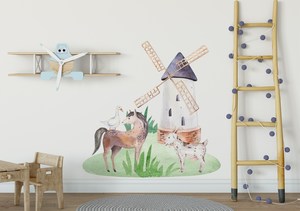 Printed Wall Decal Floral Farm Animals - Grafix Wall Art