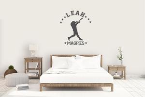 Wall Decal Softball - Personalised - Grafix Wall Art - New Zealand Made