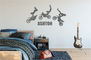 Wall Decal MotoX Scene - Grafix Wall Art - New Zealand Made