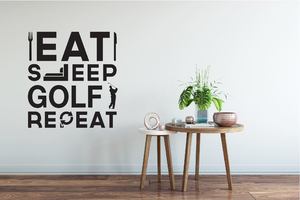 Wall Decal Eat Sleep Golf Repeat - Grafix Wall Art - New Zealand Made