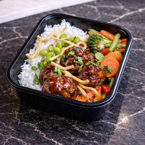 Og Chefs Selection Single Meals: Sticky Beef Meatballs