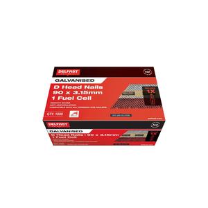 Products: Delfast 90 x 3.15mm Galvanised D-Head Nails + Fuel 1000 Pack - Grandas