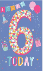 Birthday Cards Wrapping: Birthday Card - Age 6