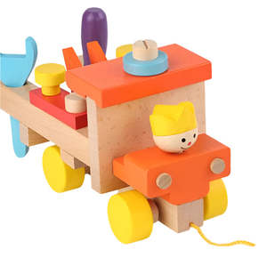 Building Sets: Colourful Wooden Assembly Car