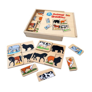 Puzzles: Wooden Animal Shadow Matching Set