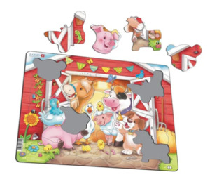 Puzzles: Cute Farm Animals in the Barn Puzzle