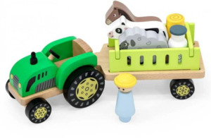 Wooden Farm Tractor Set