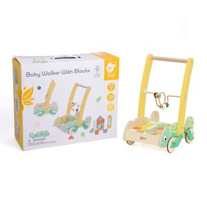 Wooden Baby Walker with Blocks