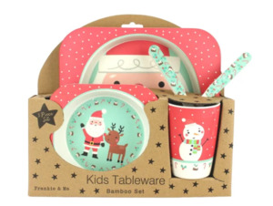All: Frankie & Me Children's Christmas Bamboo Dinner Set (5pc)