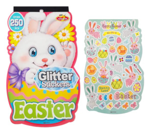 Easter: Easter Bunny Glitter Stickers