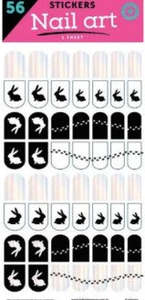 Easter Stickers Nail Art Black & White