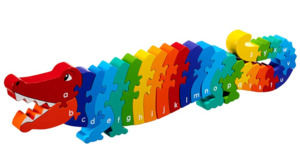 Lanka Kade Wooden Crocodile Alphabet Puzzle