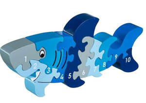 Baby Toddler: Lanka Kade Wooden Shark Number Puzzle