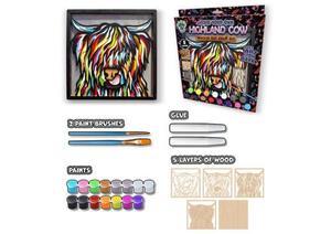 Arts Crafts: Wooden Art Craft Kit - Highland Cow