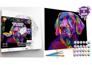 Arts Crafts: Dog Canvas Painting by Numbers