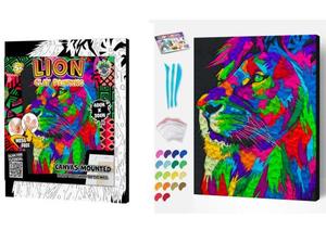 Lion Canvas Clay Painting by Numbers