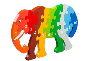 Puzzles: Wooden 1-10 Puzzle -Elephant