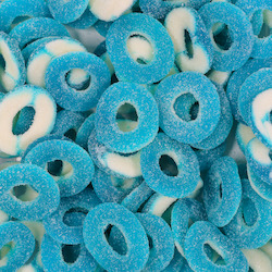Blue Lollies: Sour Rings Blue 300g