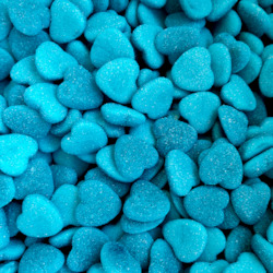 Blue Lollies: Blue Raspberry Hearts 320g