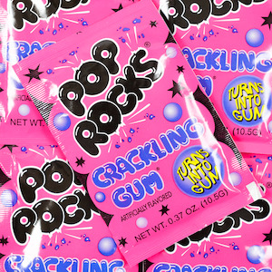Pink Lollies: Pop Rocks Crackling Gum  10g