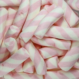 Mallow Poles Swirled Pink & White 100g