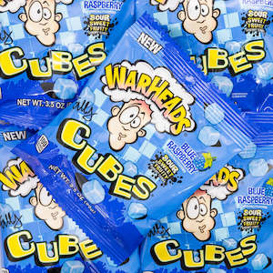 American: Warheads Blue Raspberry Cubes Peg Bag  99g