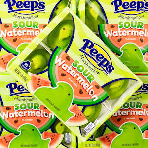 Green Lollies: Peeps Chicks Sour Watermelon 10 Pack