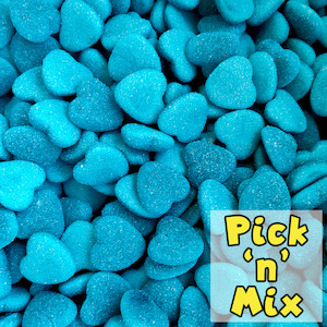 Pick N Mix: Blue Raspberry Hearts 100g (Pick 'n' Mix)