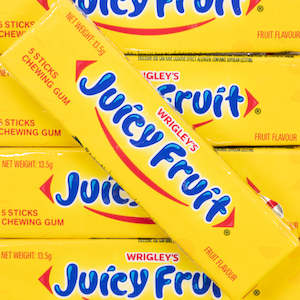 Gum: Wrigley's Juicy Fruit Gum 5 Sticks