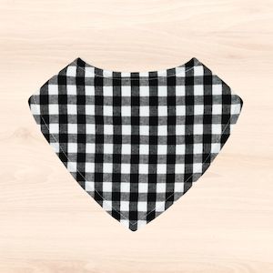 Dribble Bibs: Black Gingham Dribble Bib