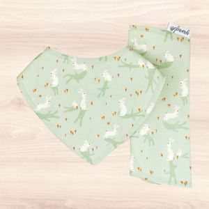 All: Bunnies & Shadows Dribble Bib & Bunnies & Shadows Burp Cloth