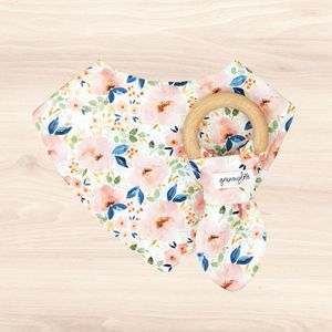 Sweet Blooms Dribble Bib & Sweet Blooms Teething Ring