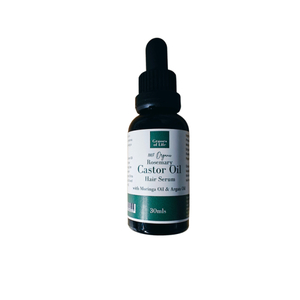 Products: Organic Hair Serum with Castor Oil, Moringa Oil, Argan Oil plus Rosemary Oil, Peppermint Oil and Juniper Oil