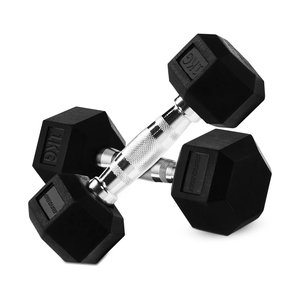 GravoMax 1kg Rubber Hex Dumbbell Gym Equipment NZ