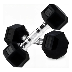 Products: 4kg Rubber Hex Dumbbell Single Unit Weight GravoMax